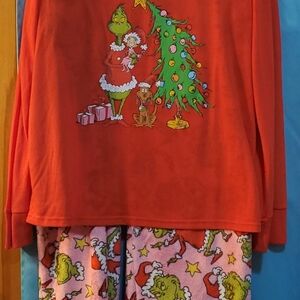 Kids Red Grinch Pajama Set - Holiday Sleepwear